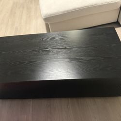 47.5in Black Wooden Coffee Table