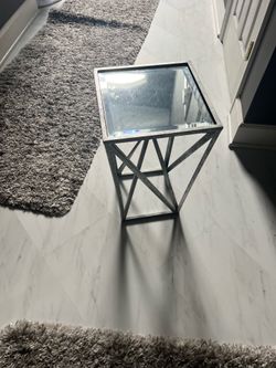 Silver glass/mirror side tables