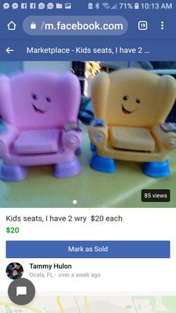 Kids interactive chairs $20 each. Pink one sold. I have yellow one left