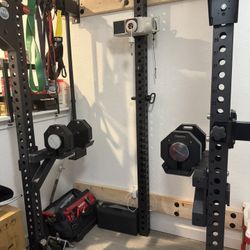 Pair Of 80lb Adjustable Dumbbells And Dumbbell Spotters
