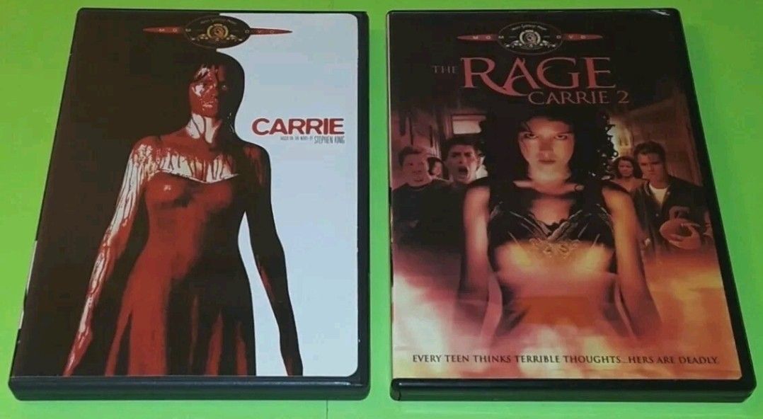 CARRIE DVD Horror Lot Set 1 & 2 THE RAGE 1999 Cult OOP Originals Kat Shea Set