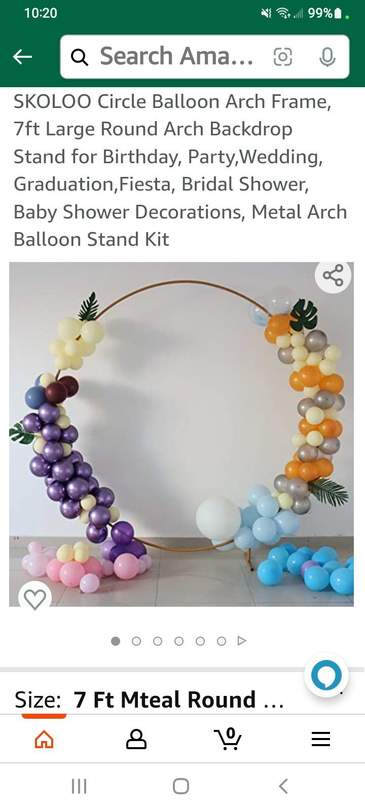 Large Circle Balloon Arch Backdrop Frame Stand 7ft