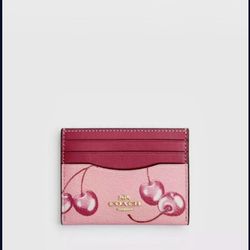 Coach Pink Cherry Print ID Holder