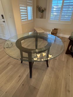 48” Round Glass Dining Table