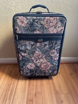 Jaguar Floral Rolling Suitcase