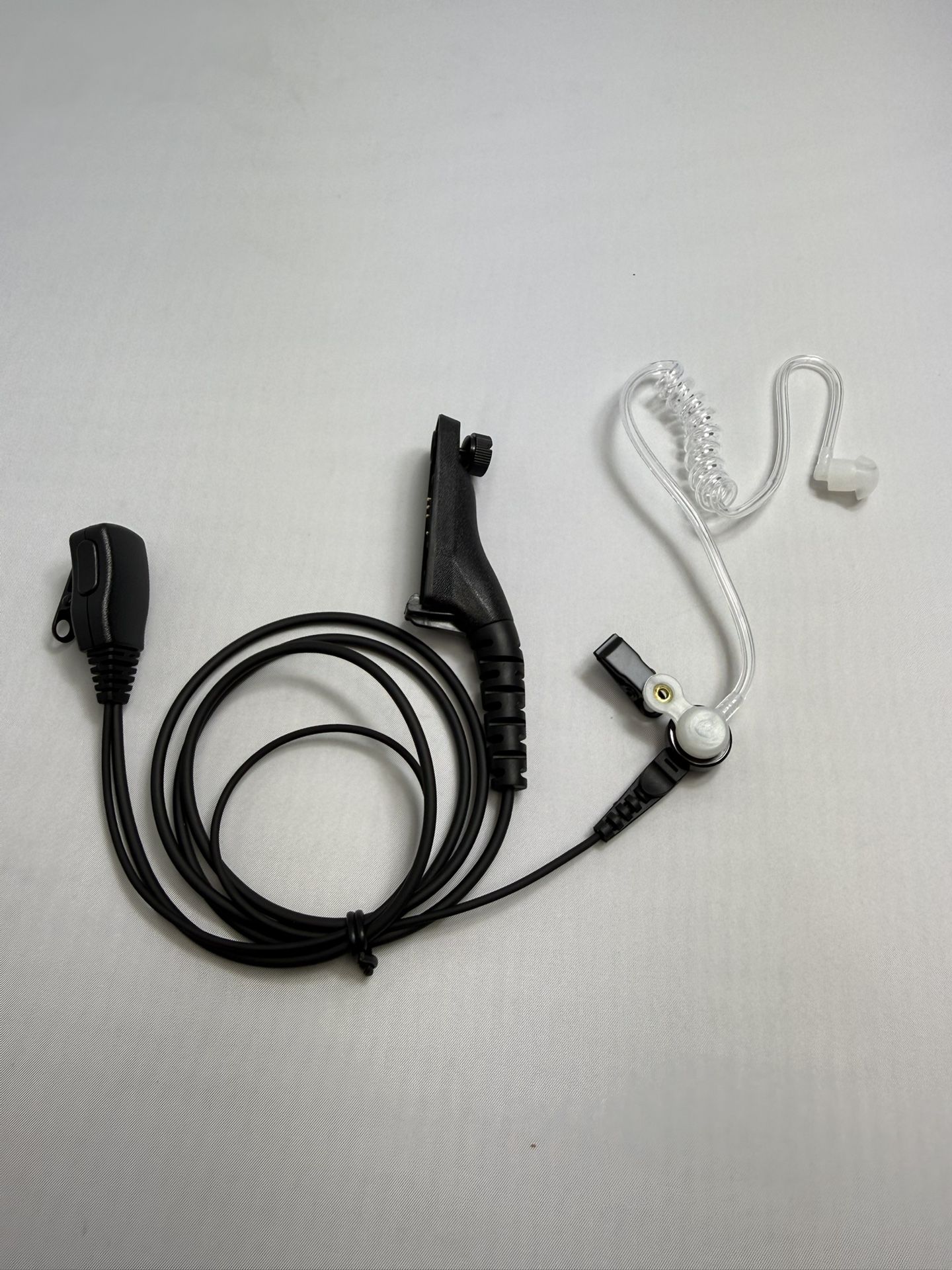 Brand NEW - Clear FBI Style Acoustic Tube Earpiece With PTT Mic For Motorola Radios - APX4000, XPR7550e & More