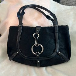 DKNY Black Pony Fur Purse