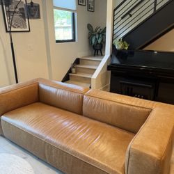 CB2 Lenyx Saddle leather sofa