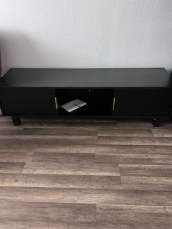 59"W Fluted TV  Stands With Power Outlets & Storage Compartments