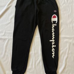 Men Champion Classic Sweatpants Jogger Bottom Pants Logo Activewear Black Medium