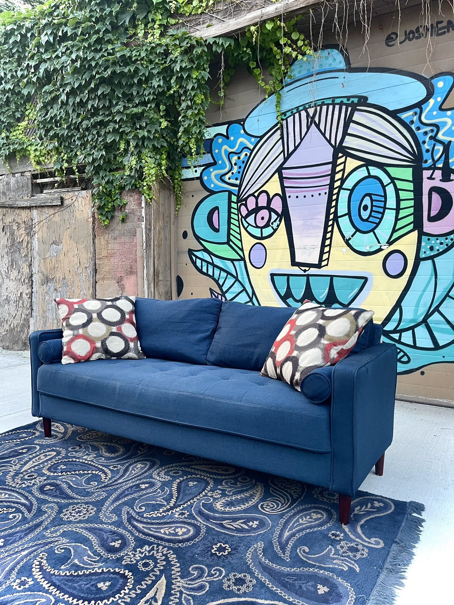 Blue Easy To Disassemble Sofa(Delivery Available)