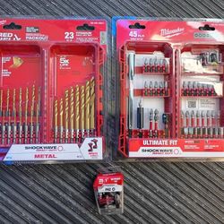 Milwaukee SHOCKWAVE Impact Duty Titanium Drill Bit Set, 45-Piece Driver Bit Set, SHOCKWAVE Impact Duty 1 in. Phillips #2 Alloy Steel Insert Bit Set (2