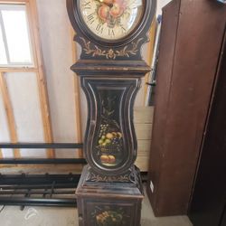 Tall Decorative Grandfather-Style Floor Clock Cabinet – Vintage Farmhouse