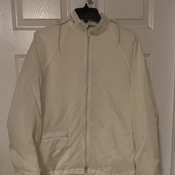 Ladies White Windbreaker Size Large 