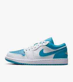 Nike Air Jordan 1 Low Shoes White Aquatone 553558-174 Men's Size 9