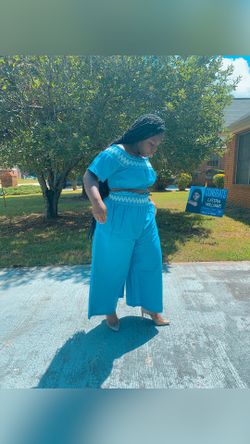 Out to lunch with my girls denim wide leg pants set available in sizes S,M,L..