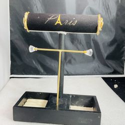 Jewelry Organizer Stand, for Women Girls with Wooden Tray Necklaces Hanging