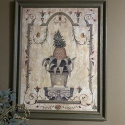 Framed Palm And Pineapple Prints