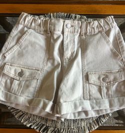 Beige Denim Cargo Shorts