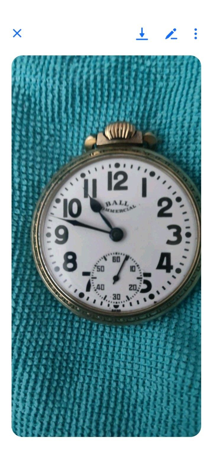 BALL POCKET WATCH IN GREAT SHAPE AND RUNS GREAT