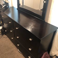 Black Dresser with Mirror