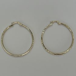 10k 1.75” Yellow Gold Hoops Earrings 