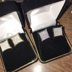 Gold Plated Men’s Diamond Earrings