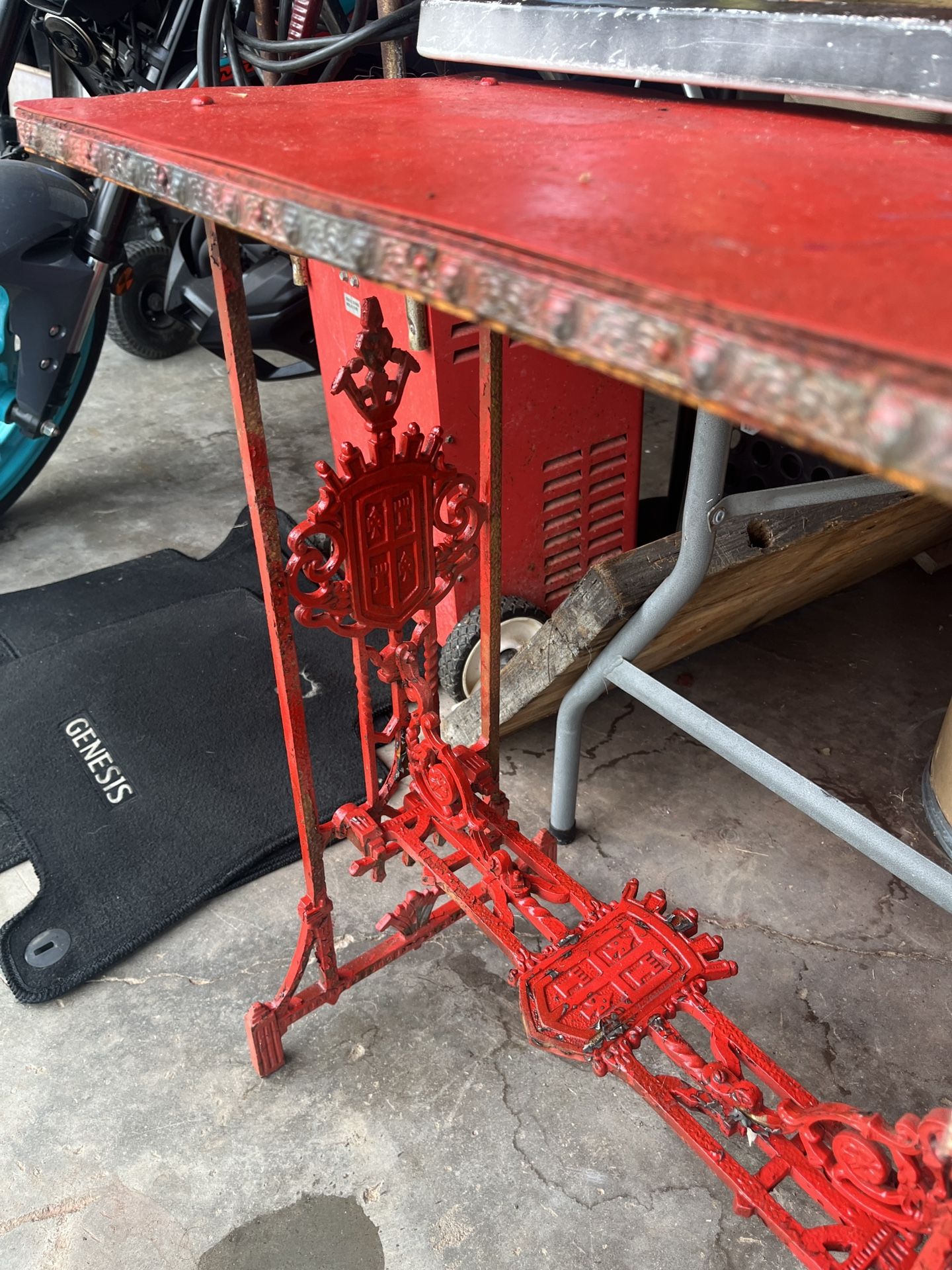 Old Cast-Iron Gothic Table