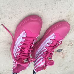 Hunter girls size 3 canvas shoes pink