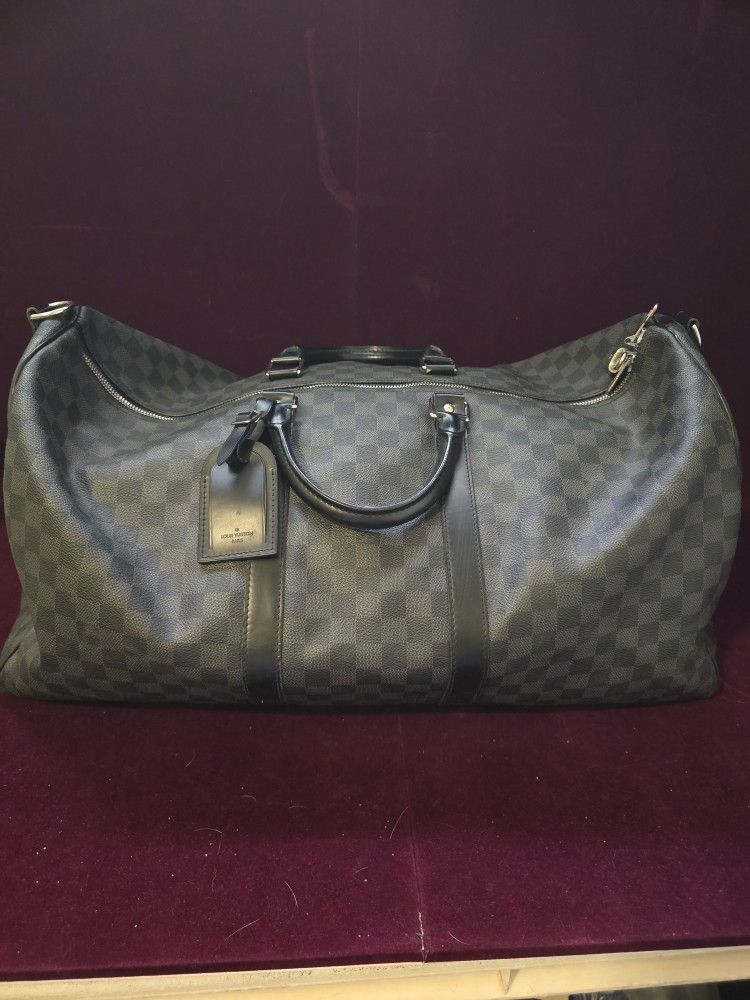 LOUIS VUITTON Damier Graphite Keepall Bandouliere