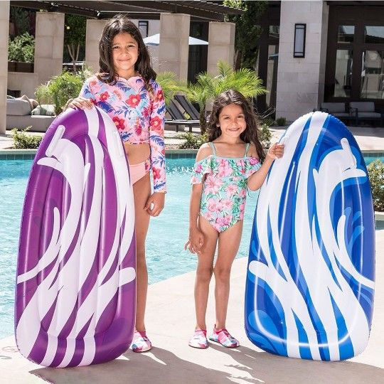 SLOOSH 2 Pack Inflatable Boogie Boards Blue/Purple