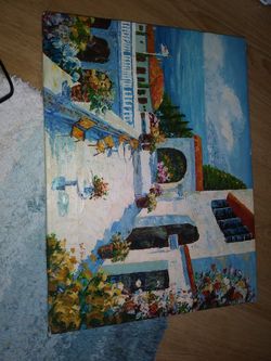 Beautiful Painting of Italian Mediteranean Coast