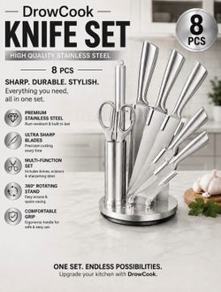 DrowCook - KNIFE SET HIGH QUALITY STAINLESS STEEL 8 PCS SHARP. DURABLE. STYLISH.
