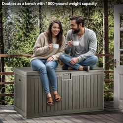 DECK BOX XXL SIZE 230 GALLONS WATERPROOF AND LOCKABLE BRAND NEW IN BOX!!!