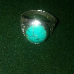 Man Big Sterling silver real stone. Ring
