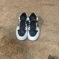 Air Jordan 1s Low White Gold And Black 