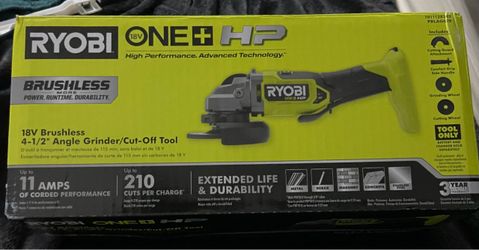 Ryobi 18V ONE+ HP Brushless angle Grinder and Cut off tool