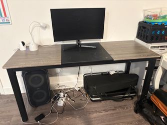 Computer Desk with Black Metal Frame