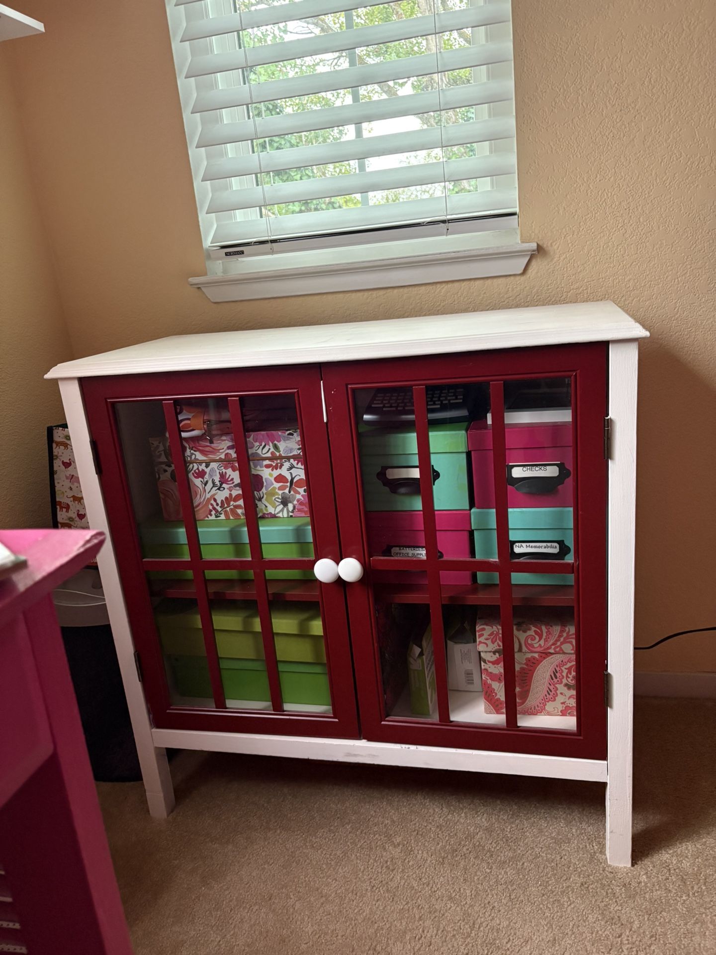 Storage Cabinet w/glass doors