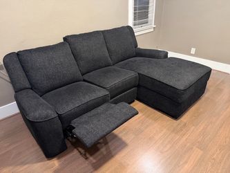 Ebony chenille reclining sofa-barely used