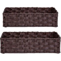 Toilet Paper Basket,Wicker Storage Baskets,Hyacinth Storage Basket,Woven Storage Baskets for Shelves,Bathroom Organizing and Toilet Tank Top-2 Pack