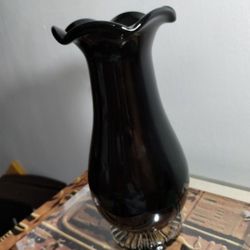 MID CENTURY MURANO GLASS VASE 10"×4.5"