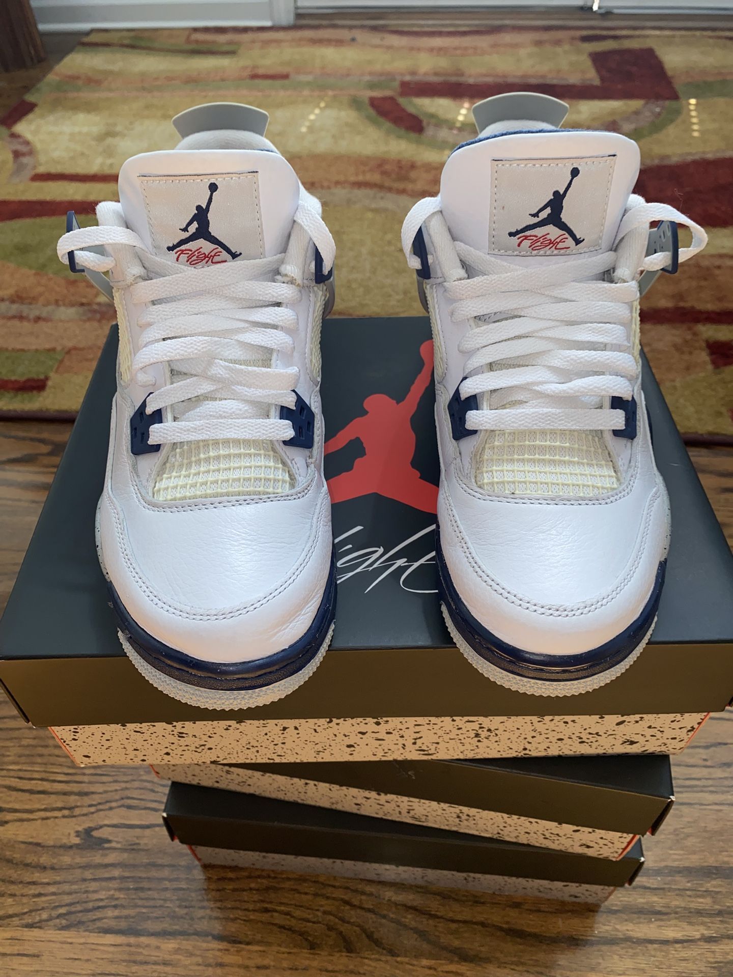 Size 7 Y - Air Jordan 4 Retro (GS) Mid Midnight Navy