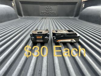 RIDGID 18V Lithium-Ion 2.0 Ah Battery **$30 Each**