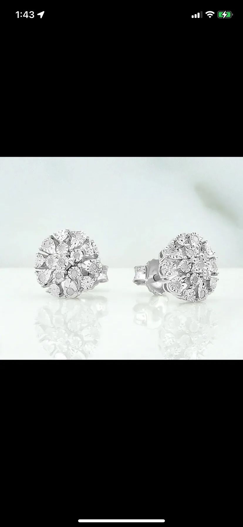 Diamond Flower Burst Stud Earrings (1/10 ct. t.w.)  in Sterling Silver $200 MSRP
