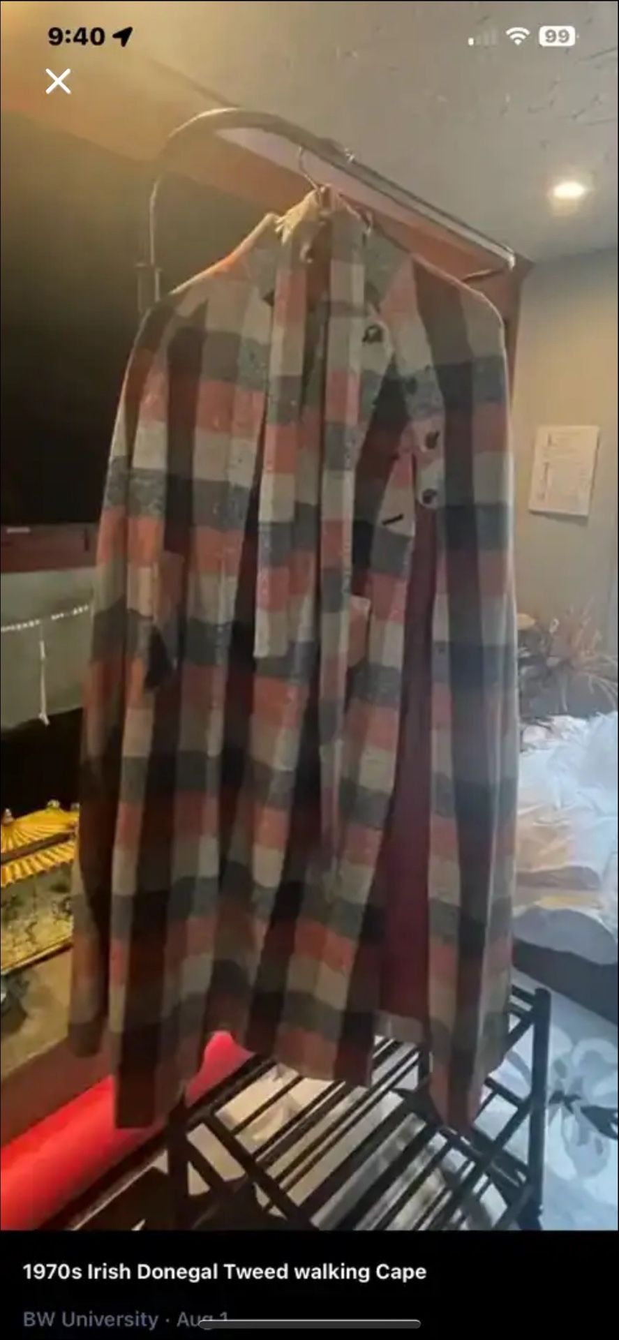 Vintage Donegal Tweed Walking Cape