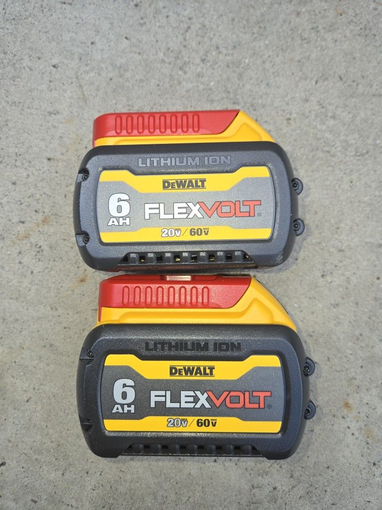 Dewalt 60v Flexvolt Batteries 6.0 Ah Brand New Price For Both