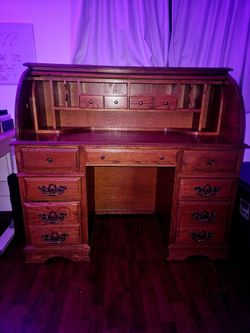 Roll Top Wood Desk