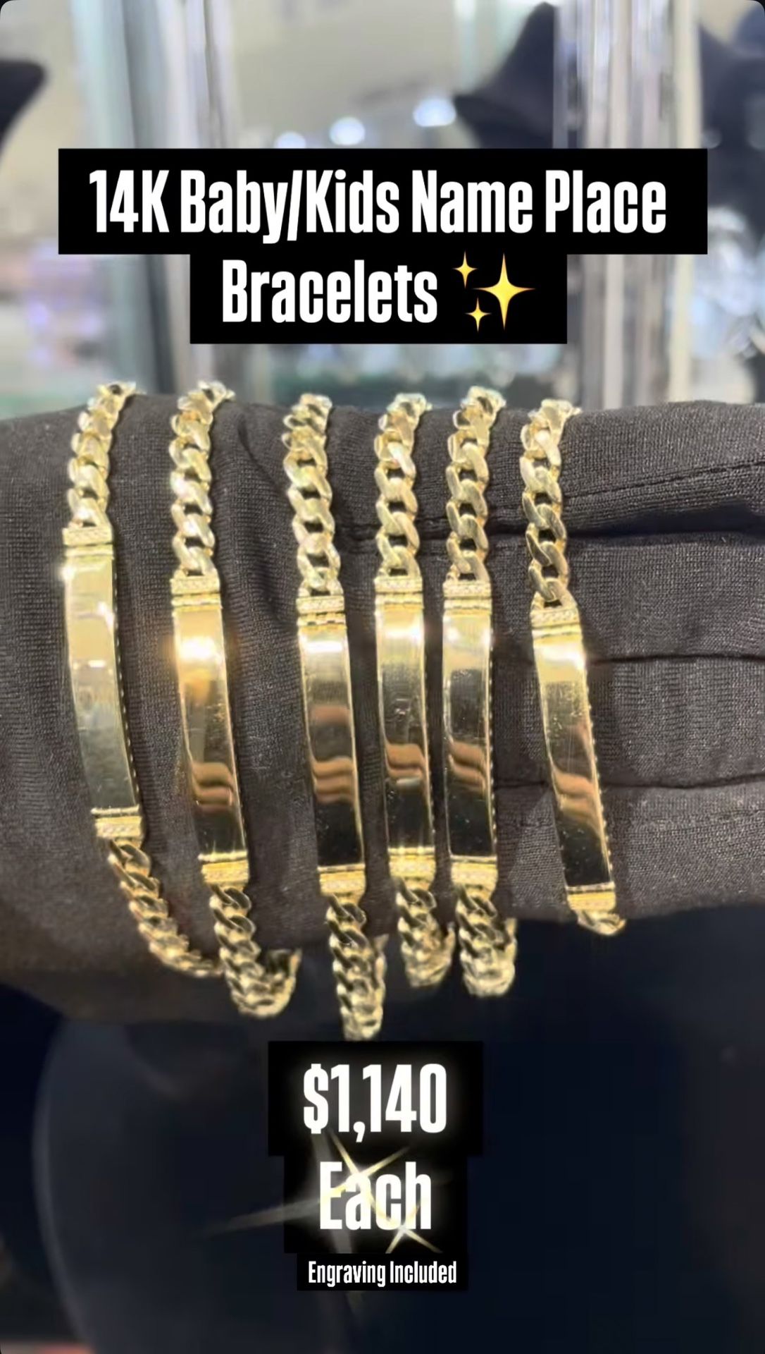 14K Baby/Kids Name Place Bracelet