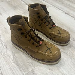 BRUNT Mens Size 11.5 Marin Unlined Comp Toe WorkBoot Brown Water Oil Slip Resist